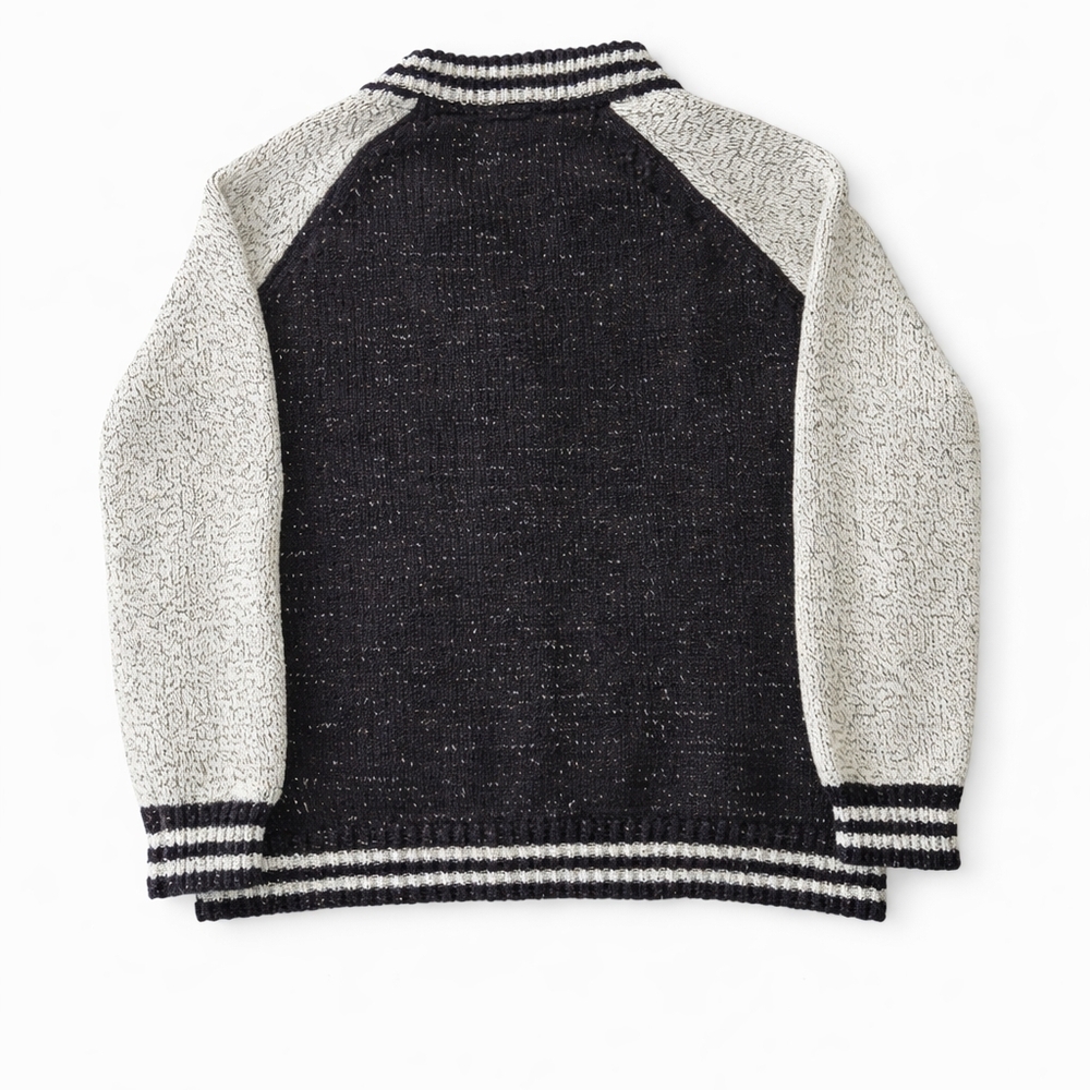 Garage Black & Cream Varsity Cardigan – Size M - Picture 2 of 9
